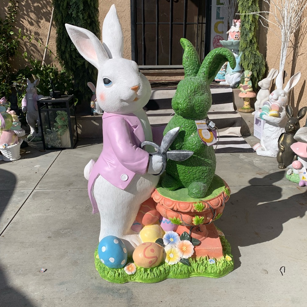 Large Easter Bunny with Bunny Topiary